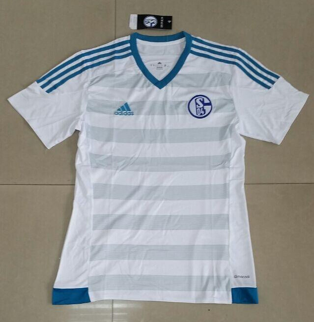 2015-16 FC SCHALKE 04 Away Soccer Jersey White